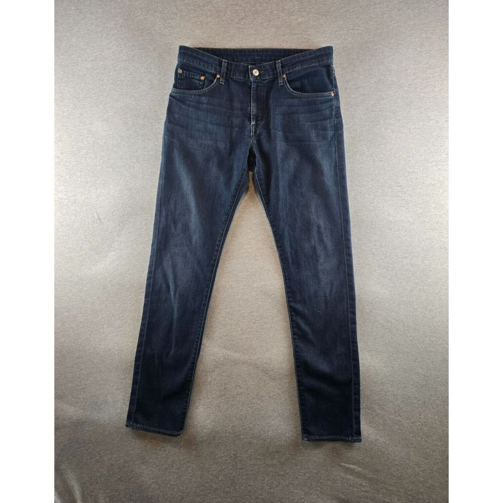 Vince Jeans Mens 32 Dark Wash Blue Denim Straight Leg Whiskery Casual Cotton USA
